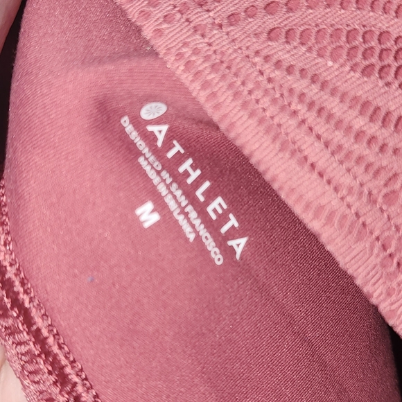 Athleta Luxe Mesh Conscious Crop Bra/Top Dusty Rose Women's Crop Top Active Med - Picture 2 of 4